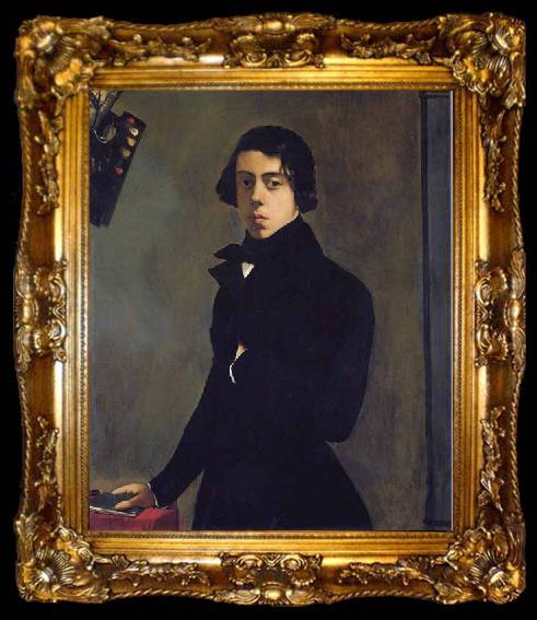 framed  Theodore Chasseriau portrait, ta009-2